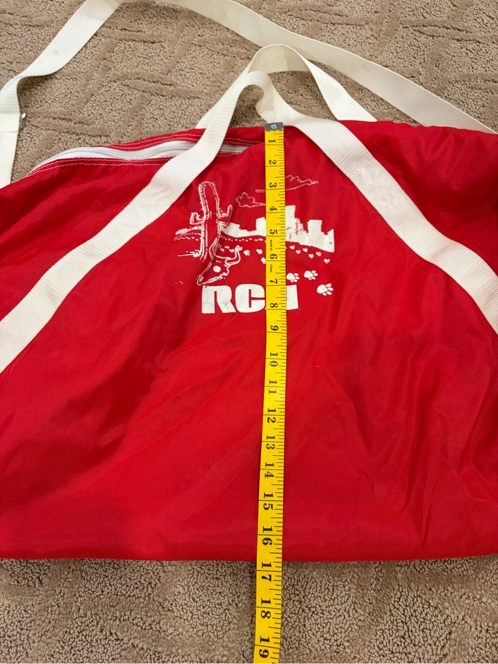 Vintage RCA Promotional Duffel Gym Bag Red White Retro Logo - Picture 5 of 5